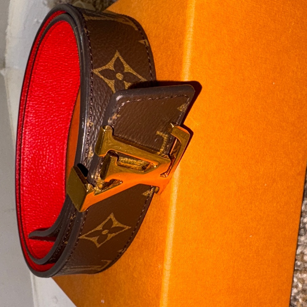 Luxury Brown and Red Designer Belt